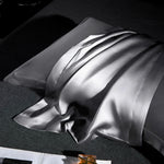 housse coussin soie mûrier gris métallisé satinée contemporaine non toxique environnement