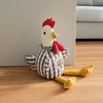 Cale porte coq en peluche gris clair - Décoration intérieure pastorale