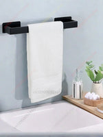 porte serviettes moderne porte papier toilette crochet mural adhésif noir argent minimaliste ensemble bain