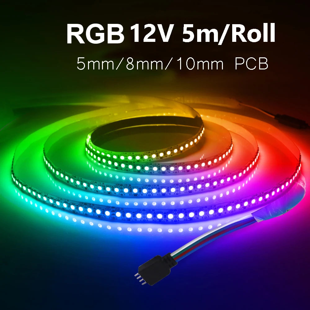 ruban led 12v rgb 180leds/m 60leds/m 120leds/m moderne adhésif multicolore points lumineux espacés