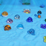 ornement lumineux dessin animé figurines animaux transparentes motifs colorés résine finition mat cartoon miniature