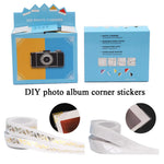 autocollants coins photos transparents rayures dorées moderne décoratif 250 pièces album photo