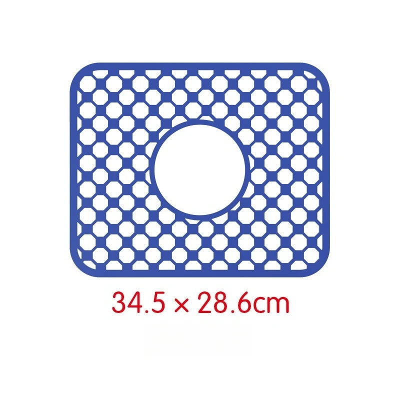 tapis lavabo silicone perforé gris moderne antidérapant drainage vaisselle 34.5x28.6cm