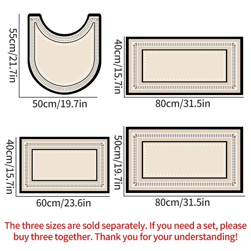 tapis bain anti dérapant absorbant moderne motif géométrique beige clair