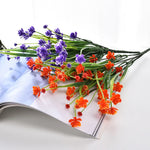 Bouquet artificiel violet rose feuilles vertes décoration intérieure tringle moderne minimaliste