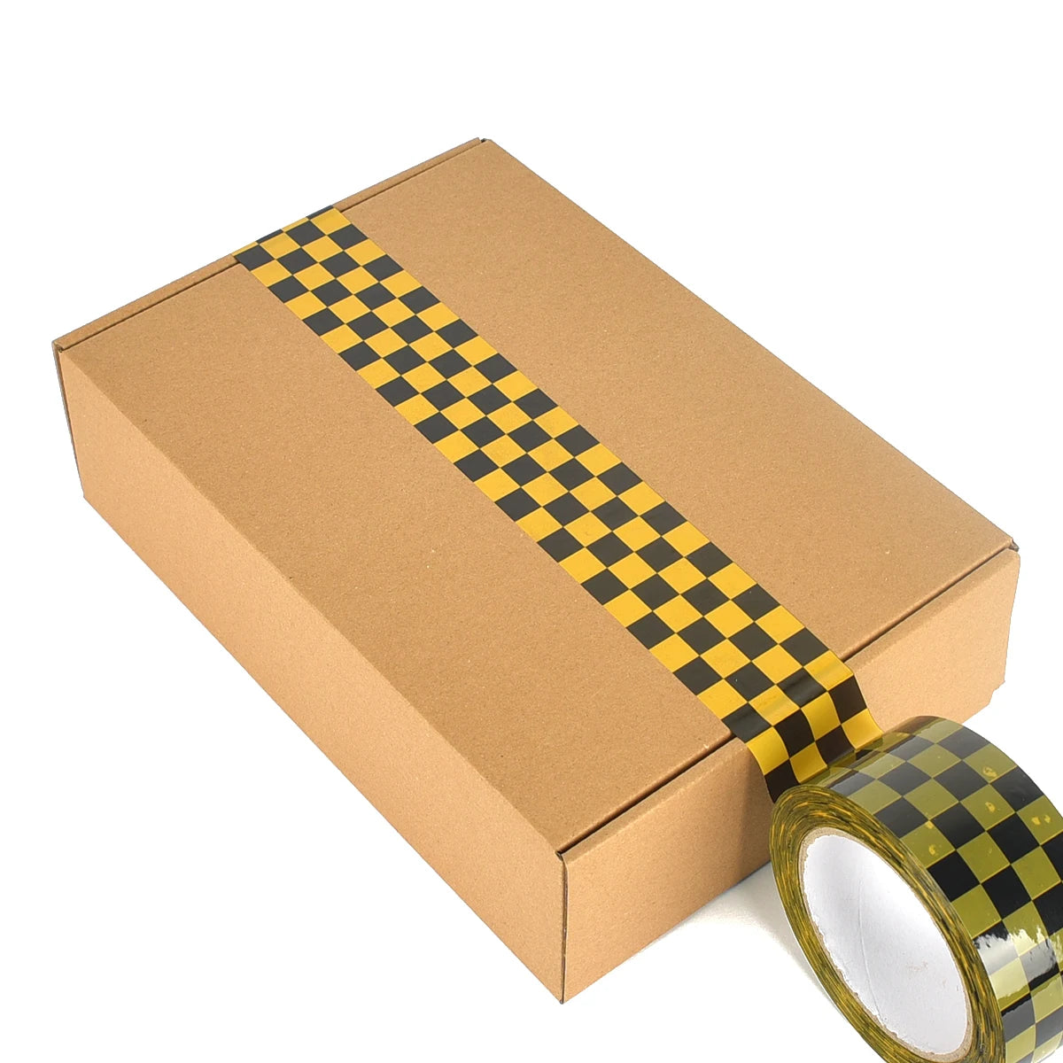 ruban adhésif carré damier bleu jaune noir blanc moderne bricolage travail bois packaging fournitures