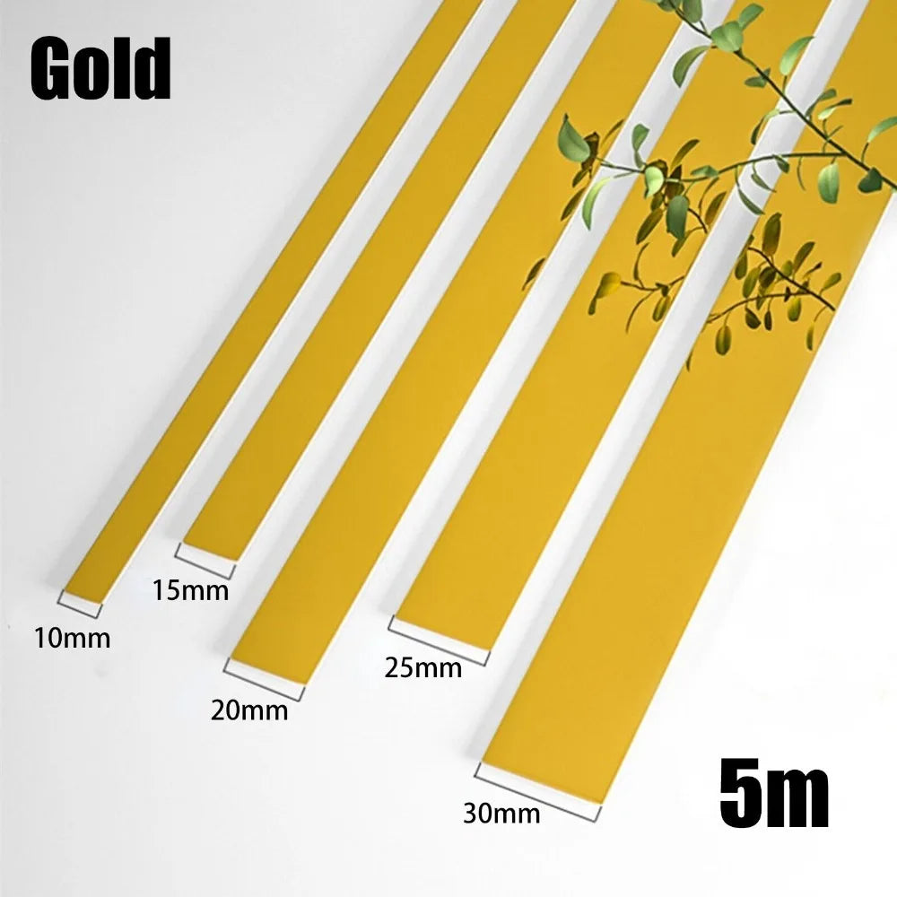 ruban decoratif or moderne adhesif 5m different largeurs lisse