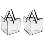 sac rangement transparent multi usages poignées noires vêtements moderne pratique