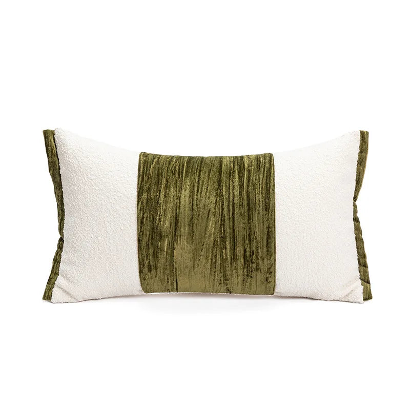 coussins brodés bambou blanc vert olive nordique contemporain décoration maison voiture