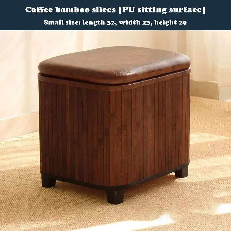 tabouret rangement bois moderne boîte storage couleur brun beige vert blanc