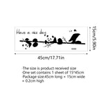autocollant mural illustration pandas dessin animé have nice day noir blanc