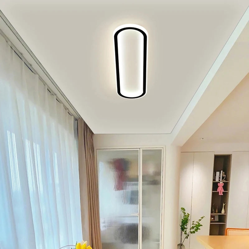 lampe led moderne blanche rectangulaire bord noir éclairage intérieur chambre salon