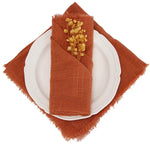 lot serviettes table coton rose franges ruban décorations mariage fête table rustique moderne