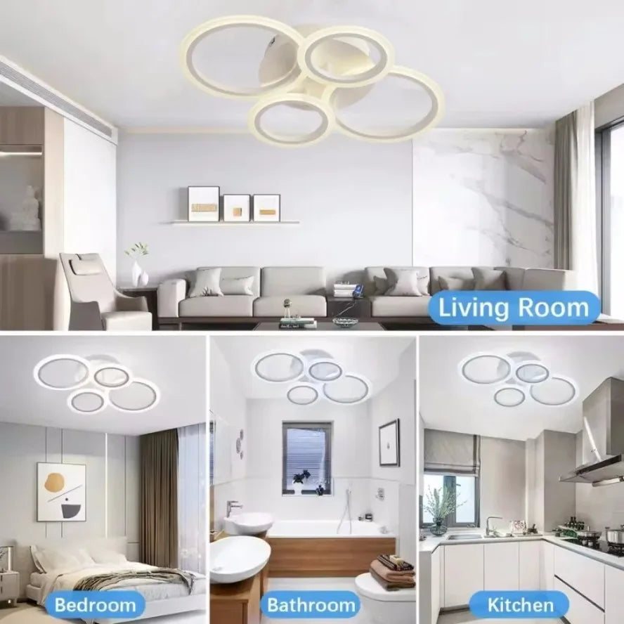 lampe led anneau blanc moderne intérieur salon chambre variateur intensité