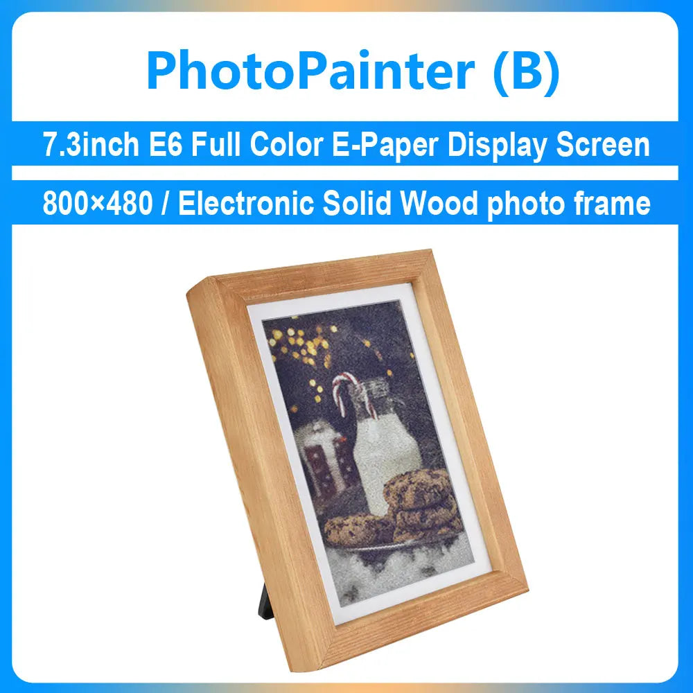 cadre photo électronique bois naturel blanc moderne minimaliste image numérique support table rechargeable iot