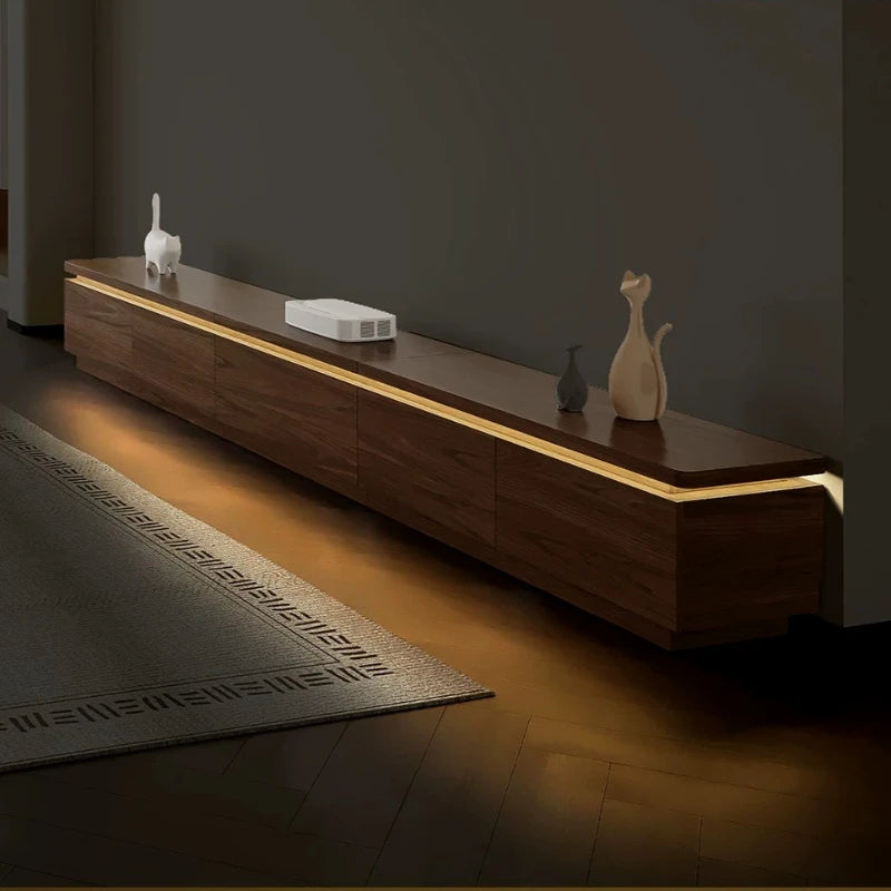 meuble bas tv moderne bois rangement 200cm largeur minimaliste déco