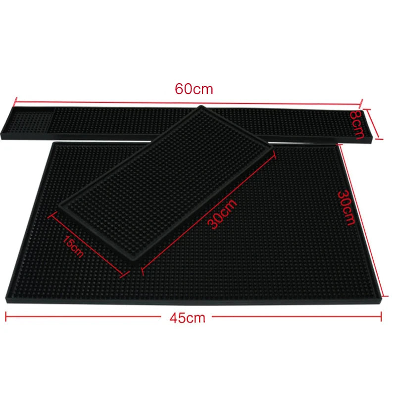 tapis bar silicone perforé noir moderne 30x15cm 30x45cm 60x8cm set 3pcs durable