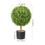 topiaire artificielle feuilles rondes dense moderne pot noir extérieure verte grande hauteur decoration