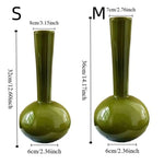 vase vert olive transparent moderne minimaliste hauteur 32cm 36cm ouverture 8cm 7cm base 6cm