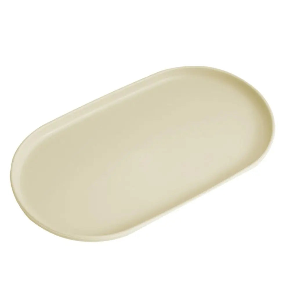 assiettes ovales silicone blanc beige moderne minimaliste empilables multifonctionnelles nhà bếp