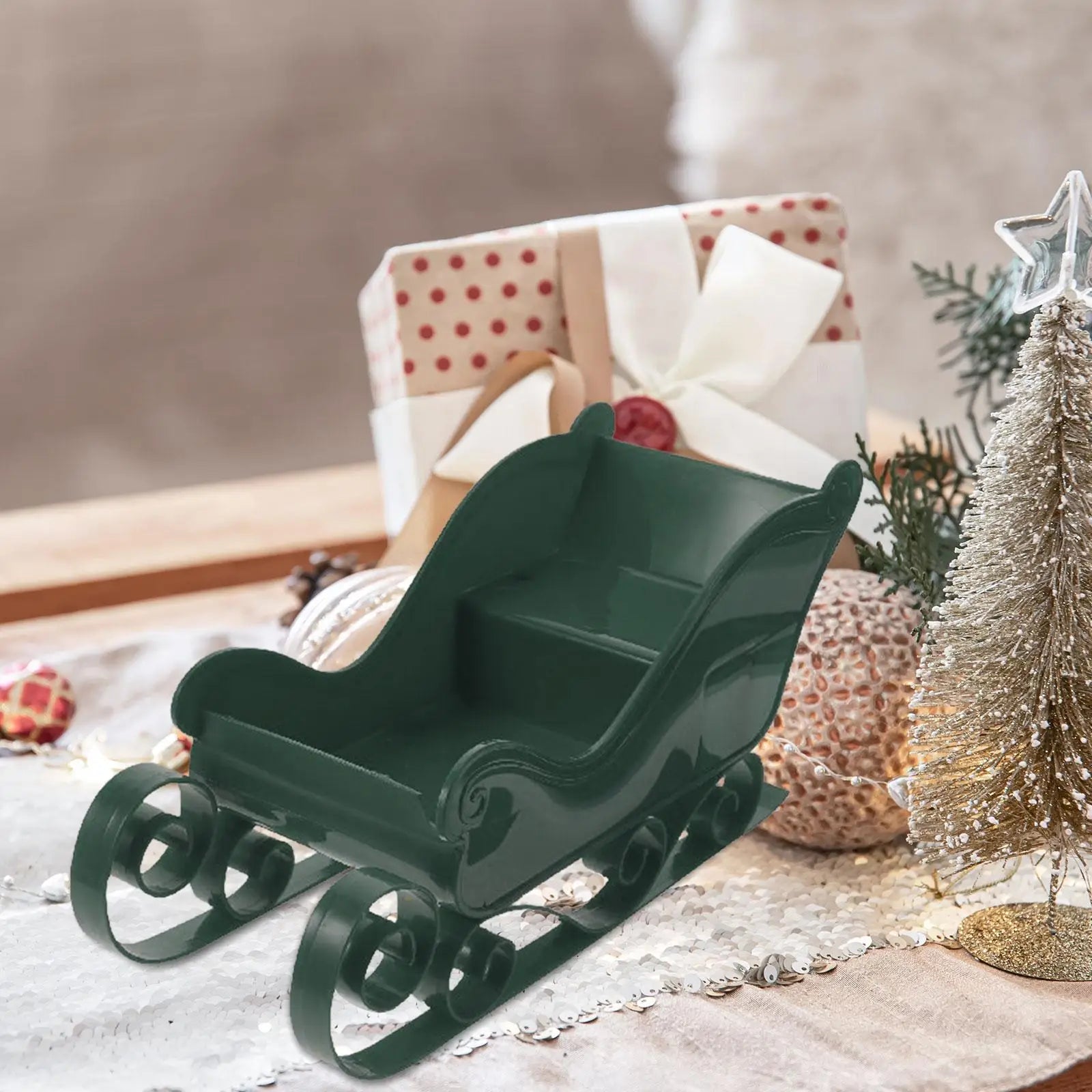 Ornement de traîneau de Noël vert - Décoration intérieure