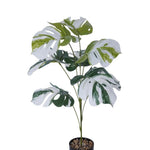 plantes artificielles grandes feuilles vertes blancs moderne tropicale décoration mur extérieur accrochées