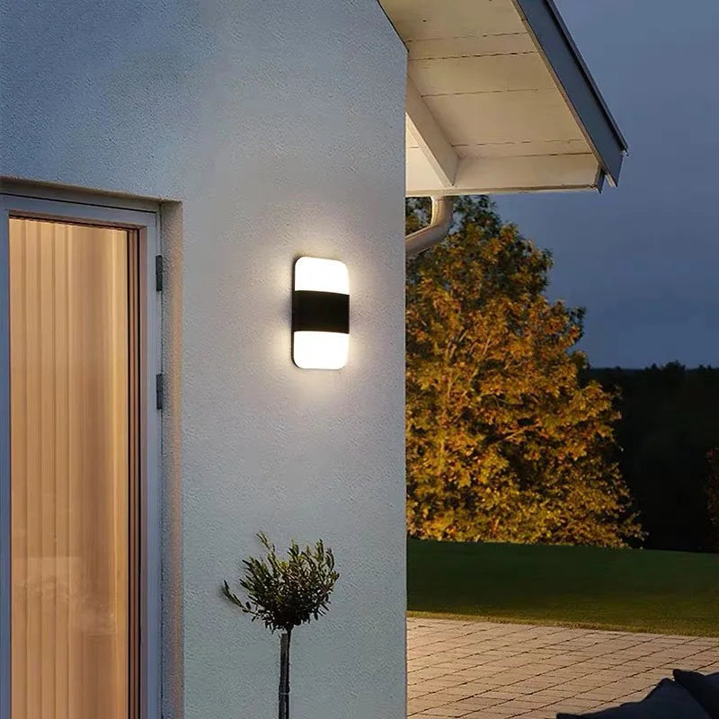 applique murale led moderne résistante humidité blanc noir adhésive éclairage intérieur extérieur 14w