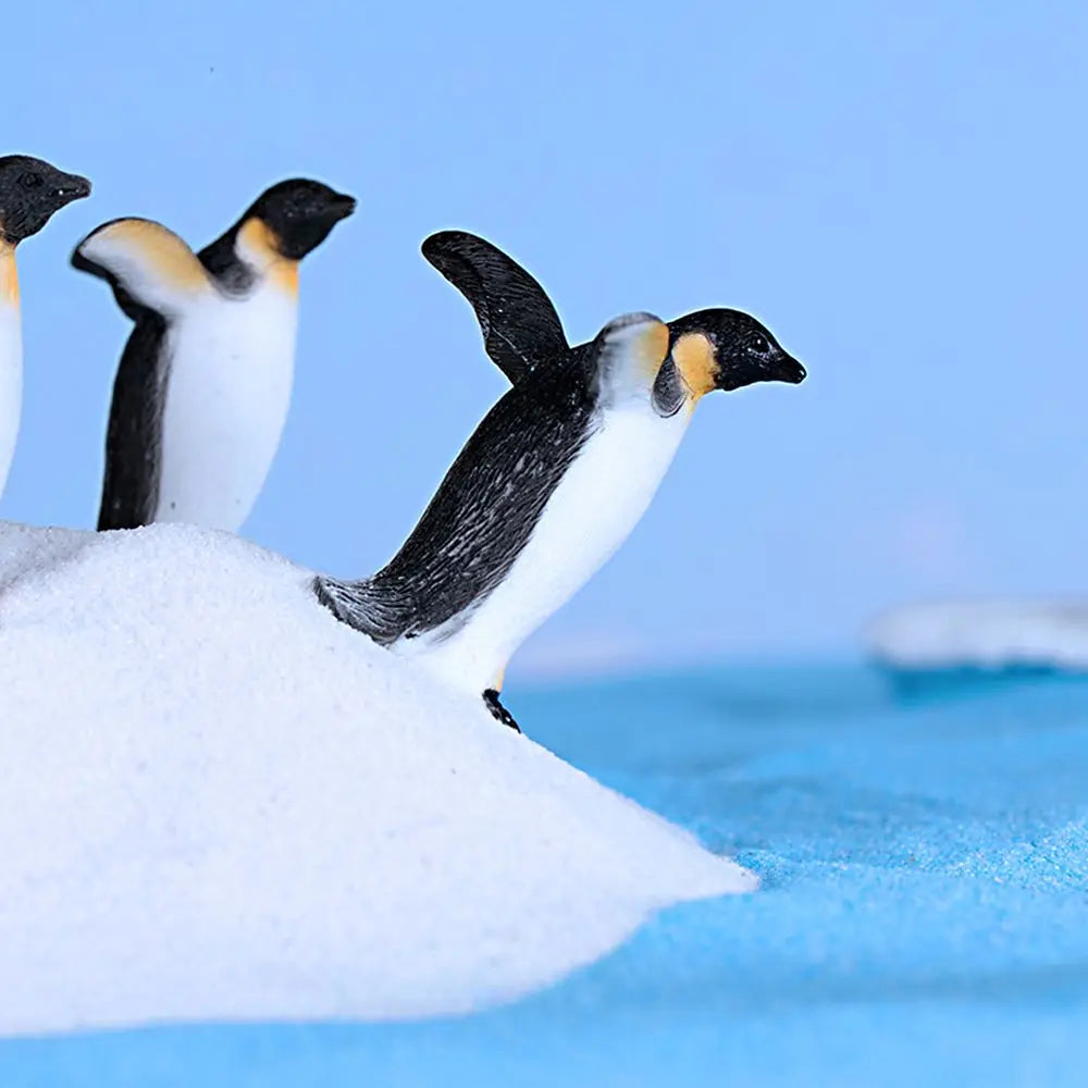 figurines animaux résine blanc noir jaune nautique pingouins phoque flocon neige détaillées maison jardinage