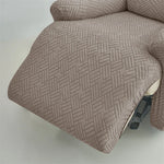 housse fauteuil inclinable beige gris rayures diagonales moderne poche lavable machine