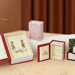 boîte bijoux velours aimantée couleurs rouge rose verte classique rangement bijoux créatif livre