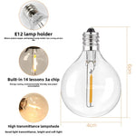ampoules led transparentes filament doré opalescent vintage 220v 1w 5w guirlande extérieure 14 chips