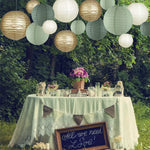 lanternes papier vert rayées mariage anniversaire noël traditionnellettes opaques sets fêtes enfants