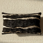 coussin moderne floral rayures beige noir blanc résistant polyester coton