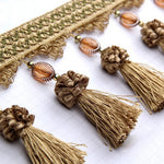 ruban décoratif pompons broderie fine beige rouge bleu marron vert élégantintérieur decoration accessoires