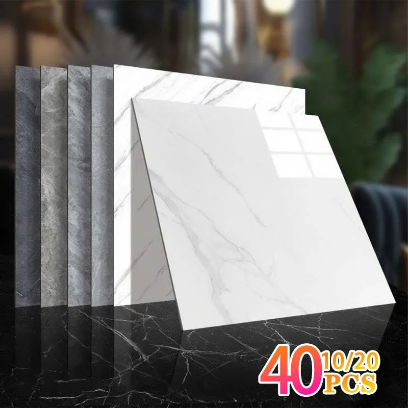 carrelage marbré blanc gris moderne adhésif résistant eau pvc pet xpe 30x30cm