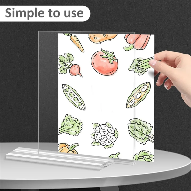 cadre photo transparent moderne légumes colorés double face pouces pouces