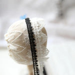 dentelle polyester 8mm blanc noir motifs floraux vintage romantique semi transparent chapeau décoration