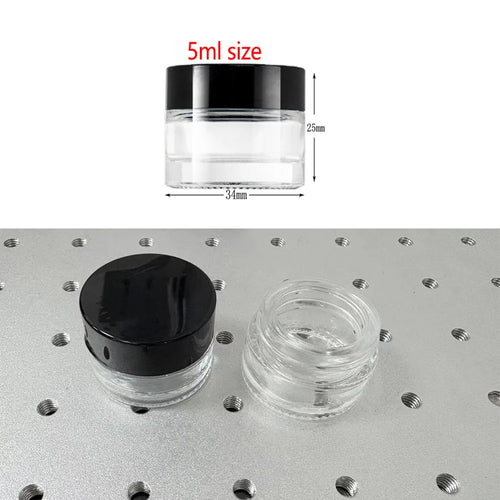 pots cosmétiques verre transparent couvercle noir blanc ensemble maquillage soins visage 9ml 3g minimaliste