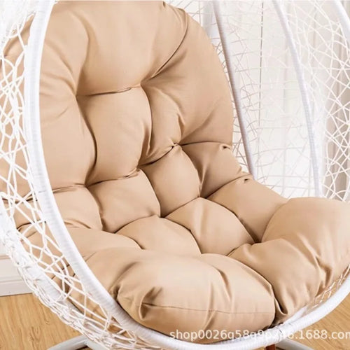 coussin chaise suspendue imperméable coton tufté moderne ruban sécurité beige clair patio jardin