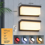 lampe murale solaire led extérieure étanche blanc noir controle distant panneau solaire moderne