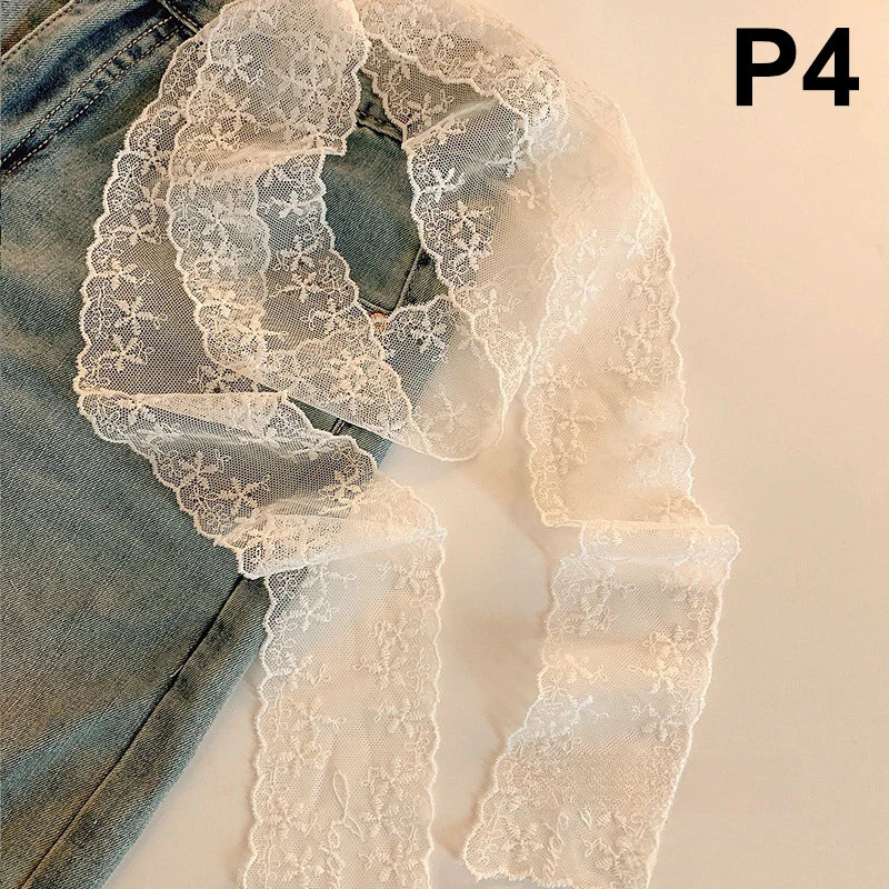 ruban dentelle fine motifs floraux blanc élégant décoratif bohème joint taille accessoire corps