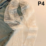 ruban dentelle fine motifs floraux blanc élégant décoratif bohème joint taille accessoire corps