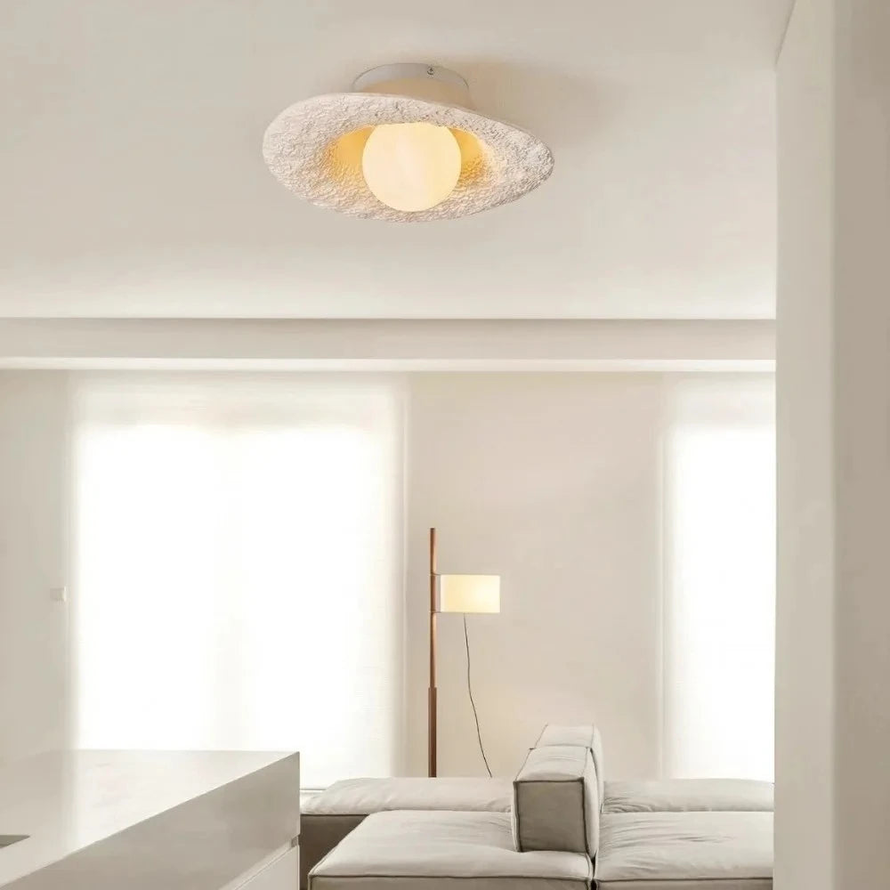 lampe moderne blanche ampoule G9 texture granulée intégrée chambre coucher salle bain