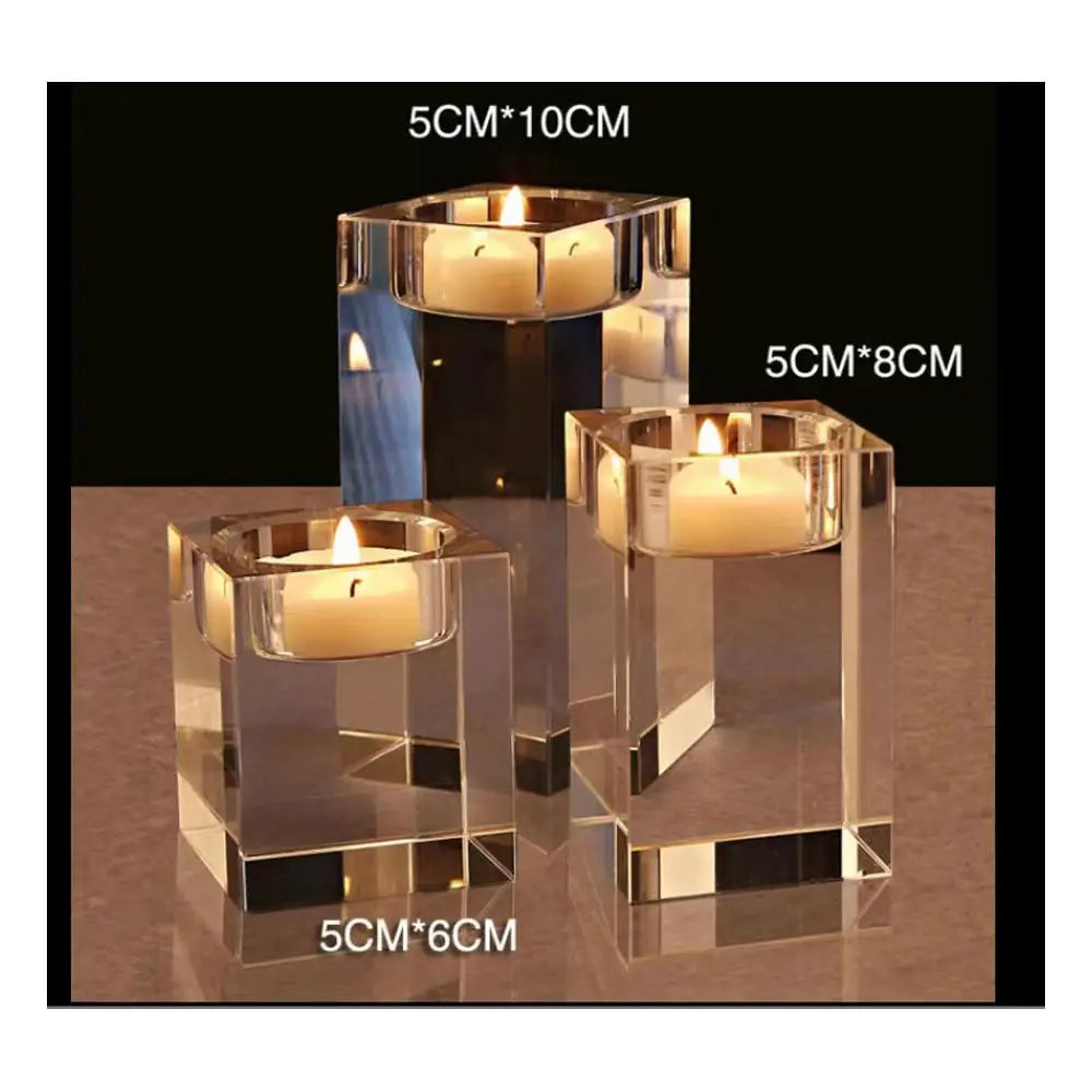 bougeoirs moderne transparents rectangulaires adhésifs chandelles bâtons décoration intérieure mariage 10cm 12cm 14cm 16cm