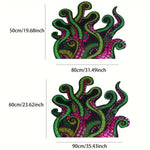 tapis vert rose noir tentacules octopus moderne durable résistant salle bain cuisine