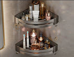 étagère salle bain gris moderne adhésif alliage aluminium poli unique niveau rangement góc