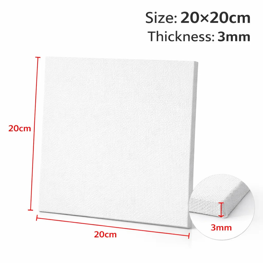 toile peinture blanc moderne 20x20cm acrylique aquarelle huile 3mm epaisseur