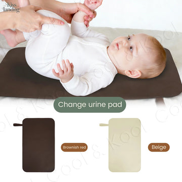 tapis langer imperméable marron blanc faux cuir doux polaire élastiques magnétique pliable minimaliste nettoyage