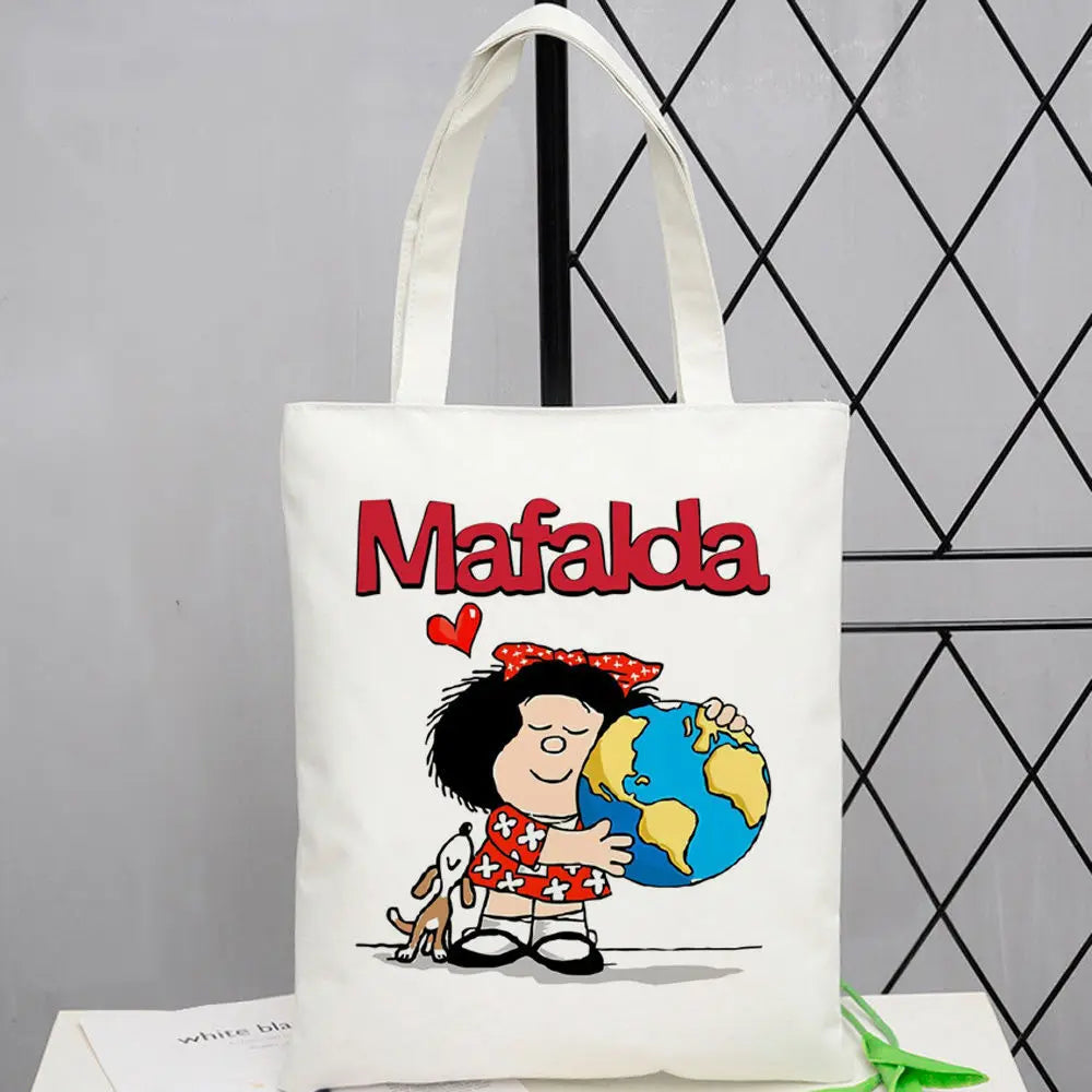 sac main toile dessin animé blanc moderne sans fermeture éclair poignées durable quotidien
