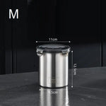 boîtes hermétiques acier inoxydable clips plastique noir aliments grains épices moderne minimaliste